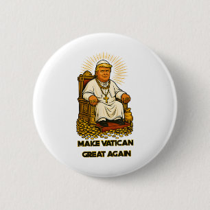 Bóton Redondo 5.08cm Pope Trump Funny Trump Vaticano Christian Retro Ch