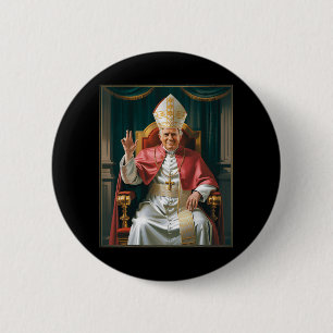 Bóton Redondo 5.08cm Pope Trump Funny Trump Vaticano Christian Retro Ch