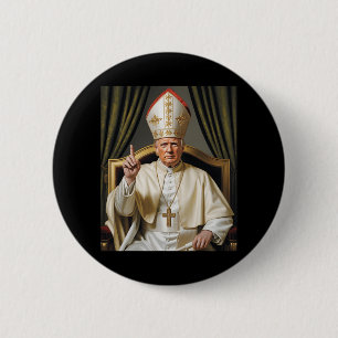 Bóton Redondo 5.08cm Pope Trump Funny Trump Vaticano Christian Retro Ch