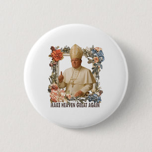 Bóton Redondo 5.08cm Pope Trump Funny Trump Vaticano Christian Retro Ch