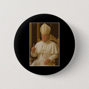 Bóton Redondo 5.08cm Popo Trump Vaticano Church Papa Trump Engraçado Ch