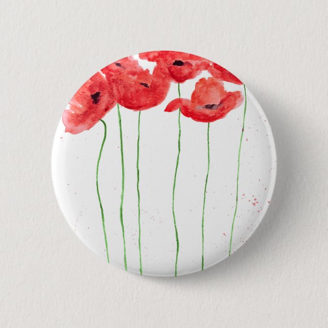 Bóton Redondo 5.08cm Poppies (Frente)