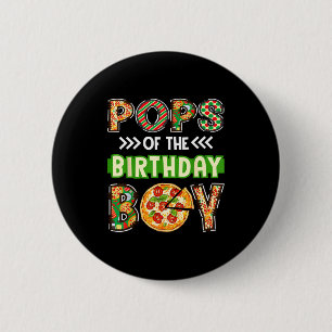 Bóton Redondo 5.08cm Pops do menino aniversariante amante de pizza fest