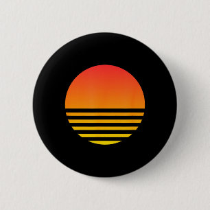Bóton Redondo 5.08cm Pôr do Sol Legal Verão Praia Surf 80s Retro Vaporw