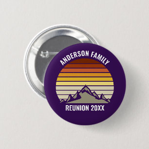 Bóton Redondo 5.08cm Pôr do sol roxo retrô montanha personalizada