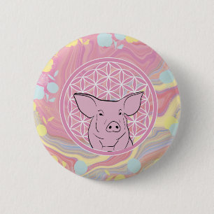 Bóton Redondo 5.08cm porco,flor da vida, rosa, mandala,zen,chakra,