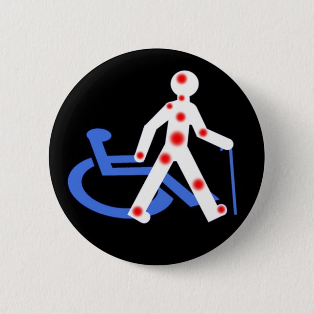 Bóton Redondo 5.08cm Porte-clefs Handicap invisible / Visible  (Frente)