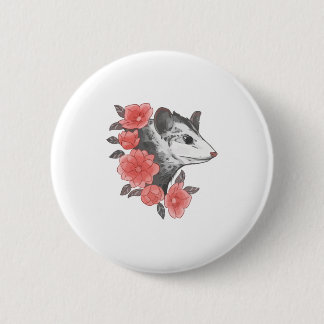 Bóton Redondo 5.08cm Possum Com Flores