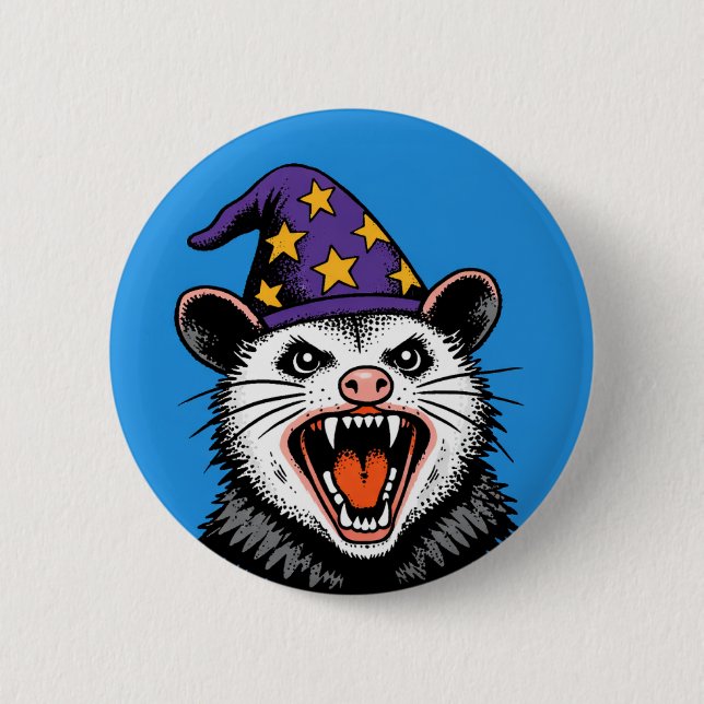 Bóton Redondo 5.08cm Possum Gritante (Frente)