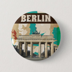 Bóton Redondo 5.08cm Poster de viagens Vintage Berlin