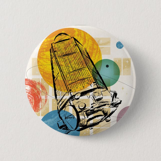 Bóton Redondo 5.08cm Poster do telescópio espacial Kepler. (Frente)