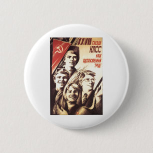 Bóton Redondo 5.08cm Posters da propaganda de União Soviética da guerra