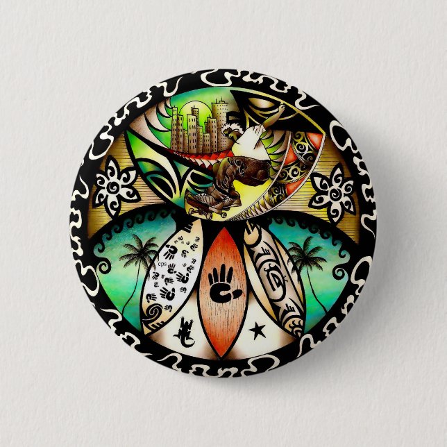 Bóton Redondo 5.08cm Posto Apocalyptic Skateboard (Frente)