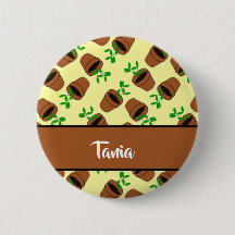 Pote verde de terracotta em amarelo