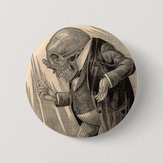 Bóton Redondo 5.08cm Poupança esqueletal da moeda de um centavo (Frente)