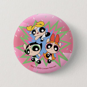 Bóton Redondo 5.08cm Powerpuff Girls Powfactor