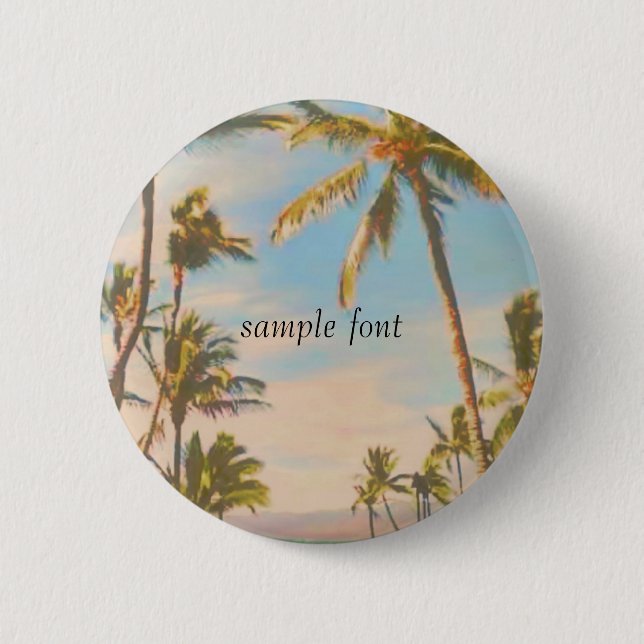 Bóton Redondo 5.08cm Praia do Havaí do PixDezines (Frente)