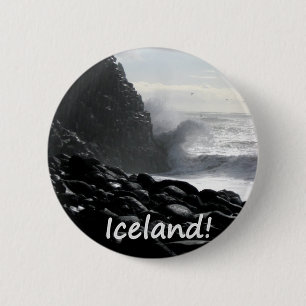 Bóton Redondo 5.08cm Praia Islândia de Reynisfjara