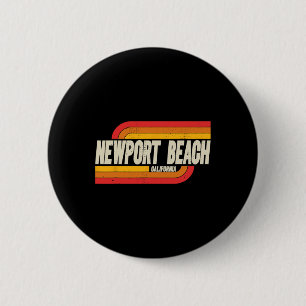 Bóton Redondo 5.08cm Praia Newport Califórnia Ca Cidade Vintage