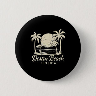 Bóton Redondo 5.08cm Praia Vintage Destin Flórida Fl Pôr do Sol Retro n
