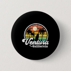Bóton Redondo 5.08cm Praia Vintage Ventura Califórnia Ca Surf Retro 