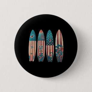 Bóton Redondo 5.08cm Pranchas de Surf Patrióticas Surfista de Surf Surf