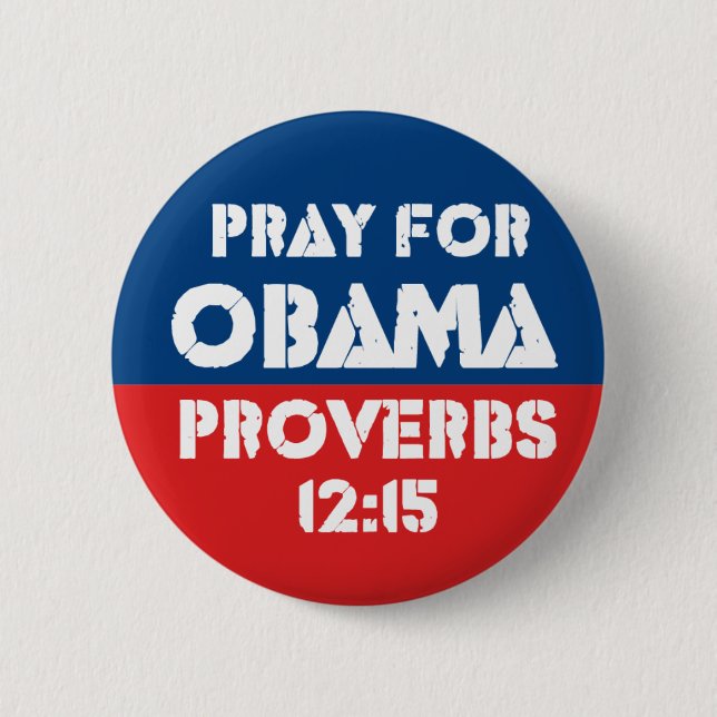 Bóton Redondo 5.08cm Pray para Obama - 12:15 dos provérbio (Frente)