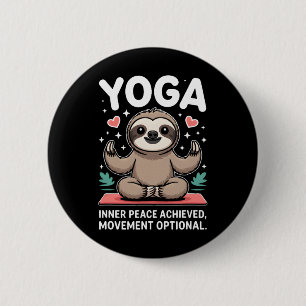 Bóton Redondo 5.08cm Preguiça de Yoga do Movimento de Paz Interior Alca