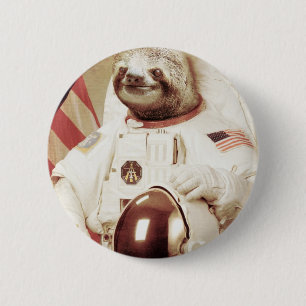 Bóton Redondo 5.08cm Preguiça do astronauta