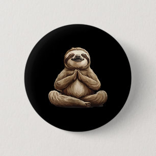 Bóton Redondo 5.08cm Preguiça Meditação Budista Espiritual Yoga Zen Bud