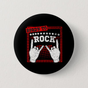 Bóton Redondo 5.08cm Preparado para Rock n Roll Rock Music Fans