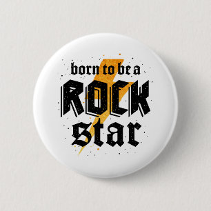 Bóton Redondo 5.08cm presente de aniversário de rock star