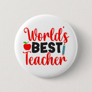 Bóton Redondo 5.08cm Presente de Escola de Maçã do Melhor Professor do