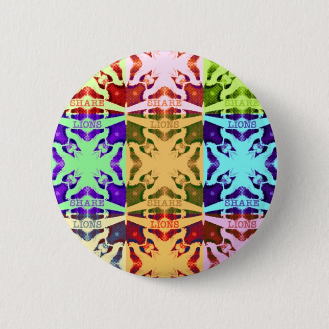 Bóton Redondo 5.08cm presente de leões Hakuna Matata (Frente)