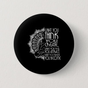 Bóton Redondo 5.08cm Presente de Meditação Espiritual Buda Lei da Atraç