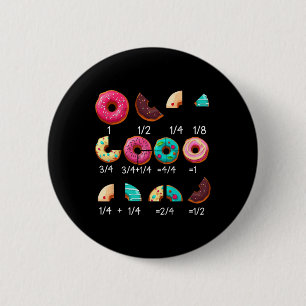 Bóton Redondo 5.08cm Presente de professor de rosca de fração de donut 
