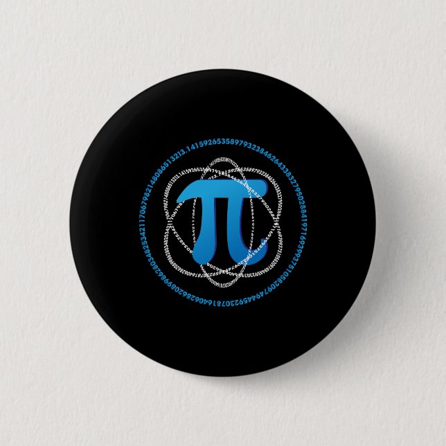 Bóton Redondo 5.08cm Presente do Atom Pi Day Math Science (Frente)