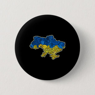 Bóton Redondo 5.08cm Presente do mapa de contorno da Ucrânia Bandeira N