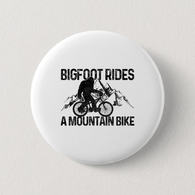 Bóton Redondo 5.08cm Presente engraçado de bicicleta de montanha Bigfoo (Frente)