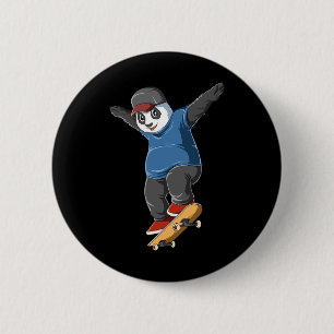 Bóton Redondo 5.08cm Presente engraçado para skatista - Panda Skateboar