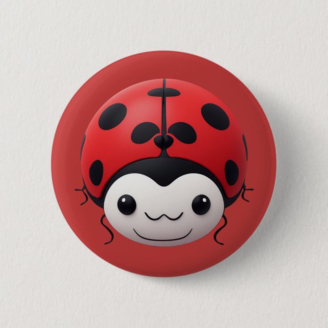 Bóton Redondo 5.08cm Presente feliz de chá de bebê da Cartoon Ladybug (Frente)