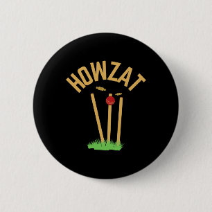 Bóton Redondo 5.08cm Presente Howzat Fã de Críquete Feiticeiro Arremess