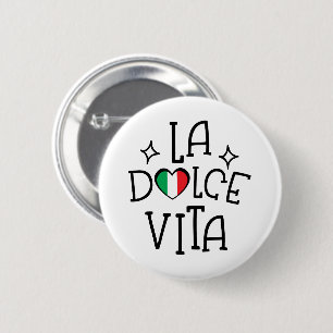 Bóton Redondo 5.08cm Presente para Amante da Itália Coração Bandeira La