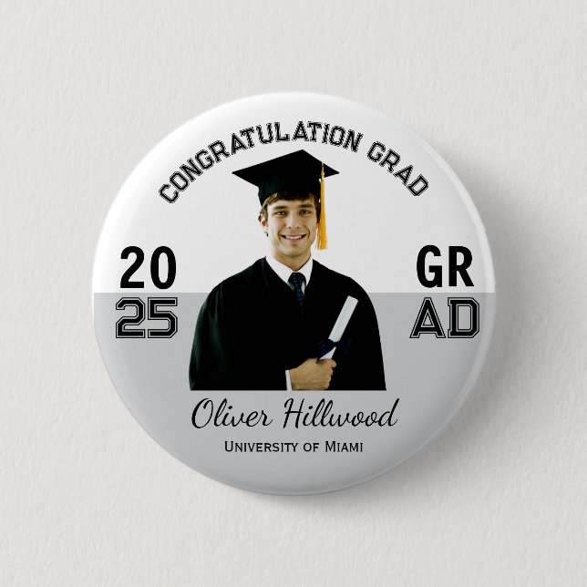 Bóton Redondo 5.08cm Presente personalizado de formatura da universidad (Frente)