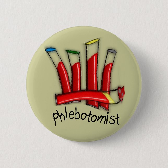 Bóton Redondo 5.08cm Presentes artísticas do design dos tubos do sangue (Frente)