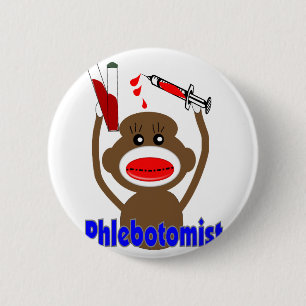 Bóton Redondo 5.08cm Presentes de Phlebotomist do macaco da