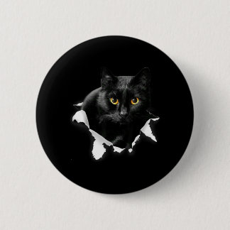 Bóton Redondo 5.08cm Presentes de Tecido Rasgado de Gato Preto Para Ama