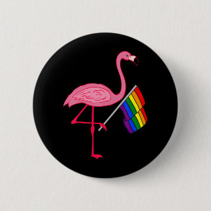 Bóton Redondo 5.08cm Presentes do Mês do Orgulho Lgbt Flamingo, cor-de-