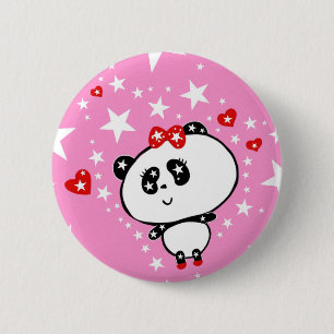 Bóton Redondo 5.08cm Presentes para Meninas Bonitas Pandas Ursos Person