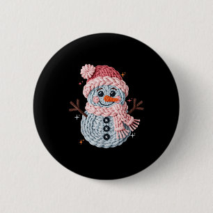Bóton Redondo 5.08cm Presépio de Croché de Natal Falso Homem de Neve de